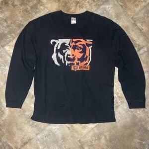 gildan vintage black and orange chicago bears crewneck longsleeve t shirt